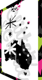 Glitter and Ghouls Face Painting Stencil- 759- Aussie flag - suitable for arm designs