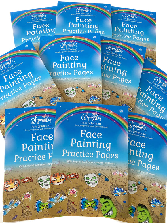 Squiggles Face Painting Practice Pages Notebook