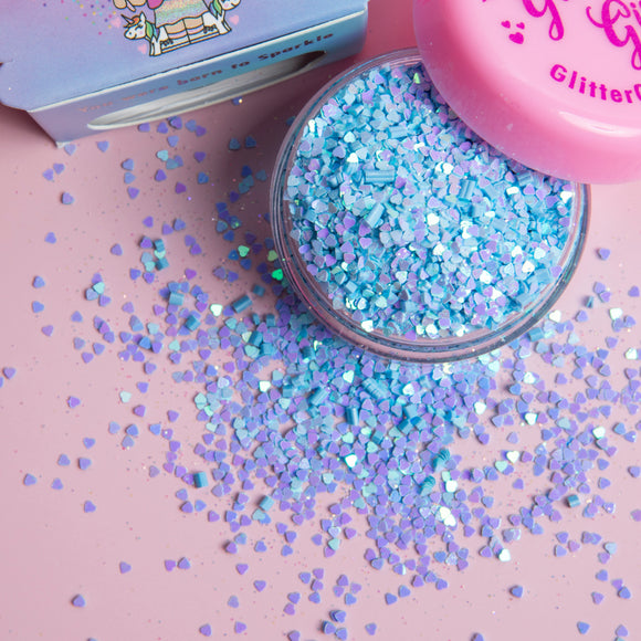 Glitter Girl Biodegradable Eco Glitter- Bubble Heart Blue NEW