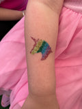 Glitter Tattoo Stencil - Unicorn Head 2