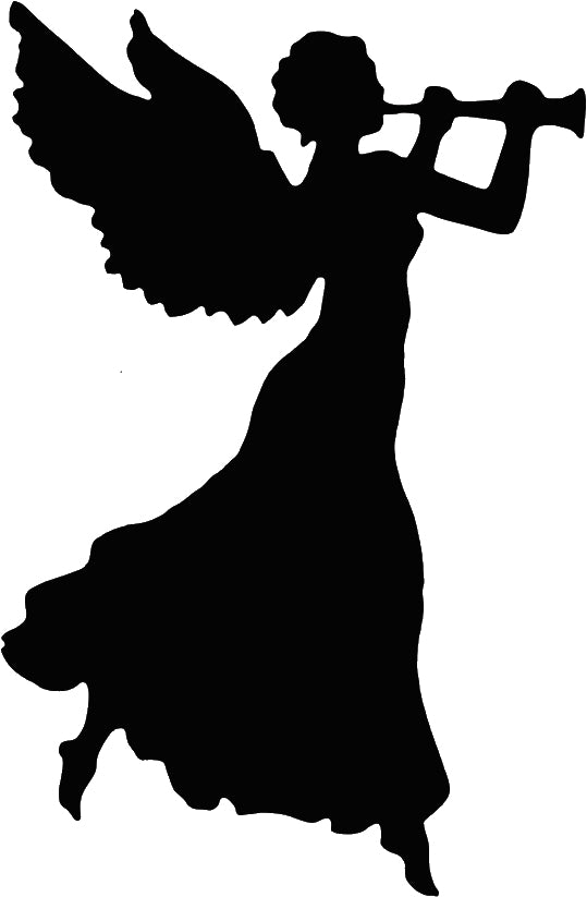 Glitter Tattoo Stencil - Angel with Trumpet