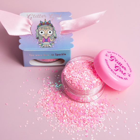 Glitter Girl Biodegradable Eco Glitter- Candy Heart Pink pot 10g