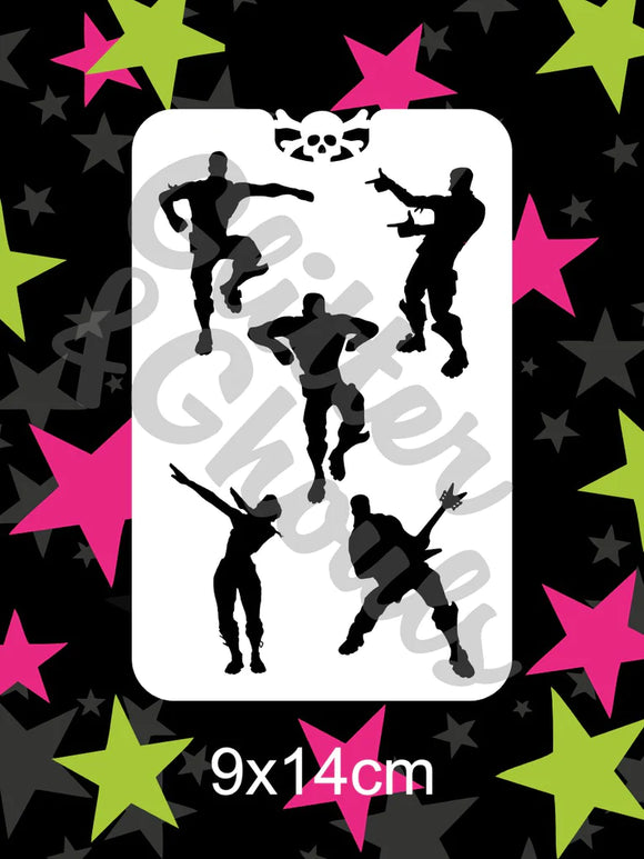Glitter and Ghouls Face Painting Stencil- Fortnite dance moves