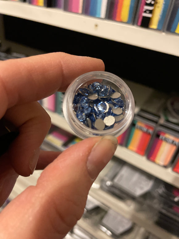 Small jar of crystals- blue