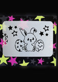 Glitter and Ghouls Face Painting Stencil- Easter Eggy Bunny