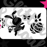 Glitter and Ghouls Face Painting Stencil- Happy Easter Bunny