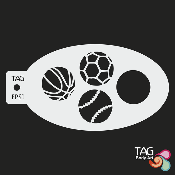 TAG Face Painting Stencil- FPS1 Sports Balls