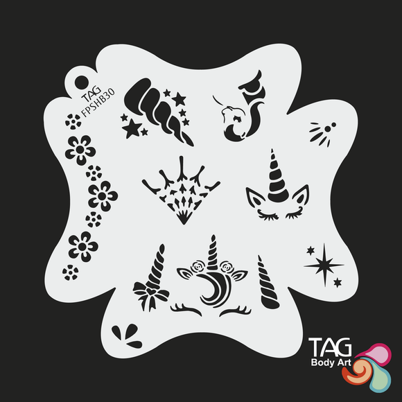 TAG Face Painting Stencil -FPSHB30 Unicorn Dreams