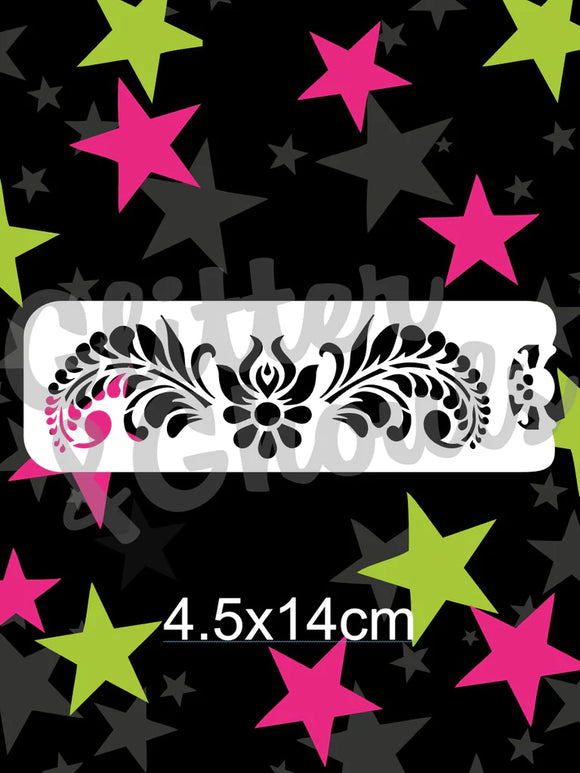 Glitter and Ghouls Face Painting Stencil- Blissful Bouquet flourish