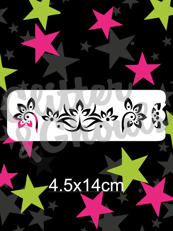 Glitter and Ghouls Face Painting Stencil- Tribal Princess flourish