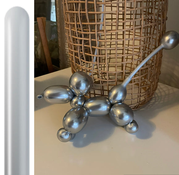 Kalisan 260 Modelling Balloons Mirror Silver (Chrome) pack of 50