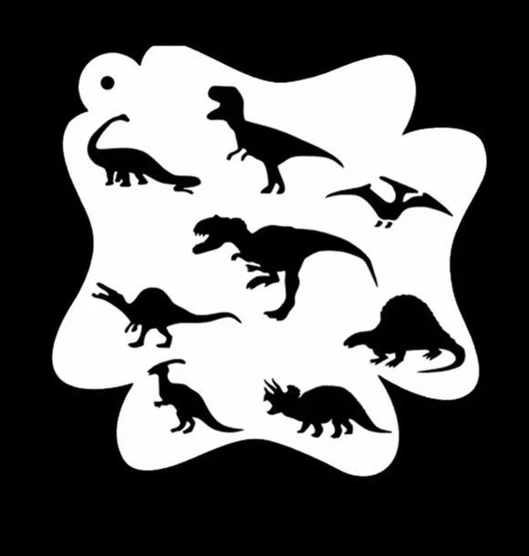 AB face painting stencil- Dinosaur Friends