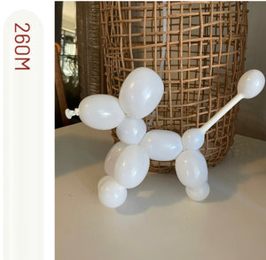 Kalisan 260 Modelling Balloons  White- pack of 100