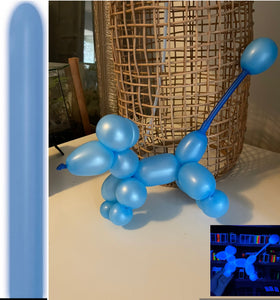 DTX (Sempertex) 260 Modelling Balloon Neon Blue pack of 50 - Bright under normal light, glows under blacklight