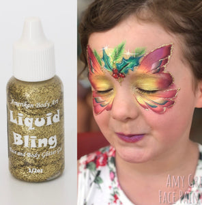 Amerikan Body Art -Liquid Bling 1/2 oz- Brilliant Gold