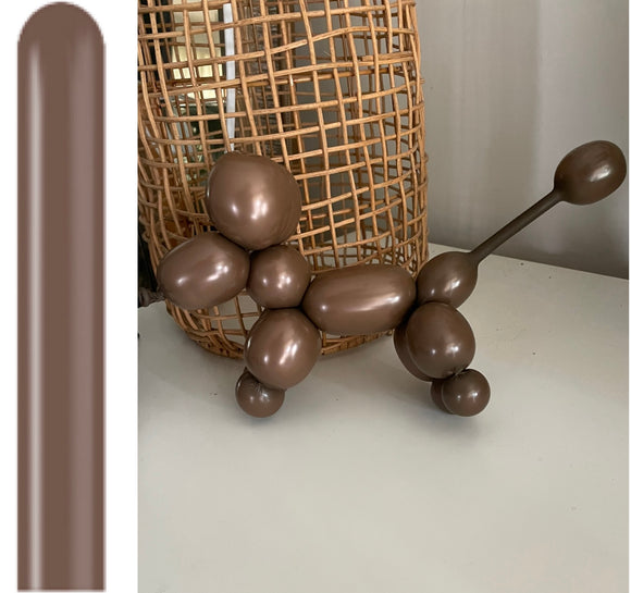 Kalisan 260 twisting balloons chocolate Brown- Pack of 100