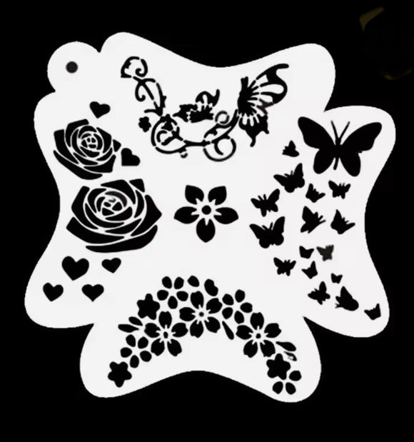 AB face painting stencil- Garden Flowers eye designs and crowns