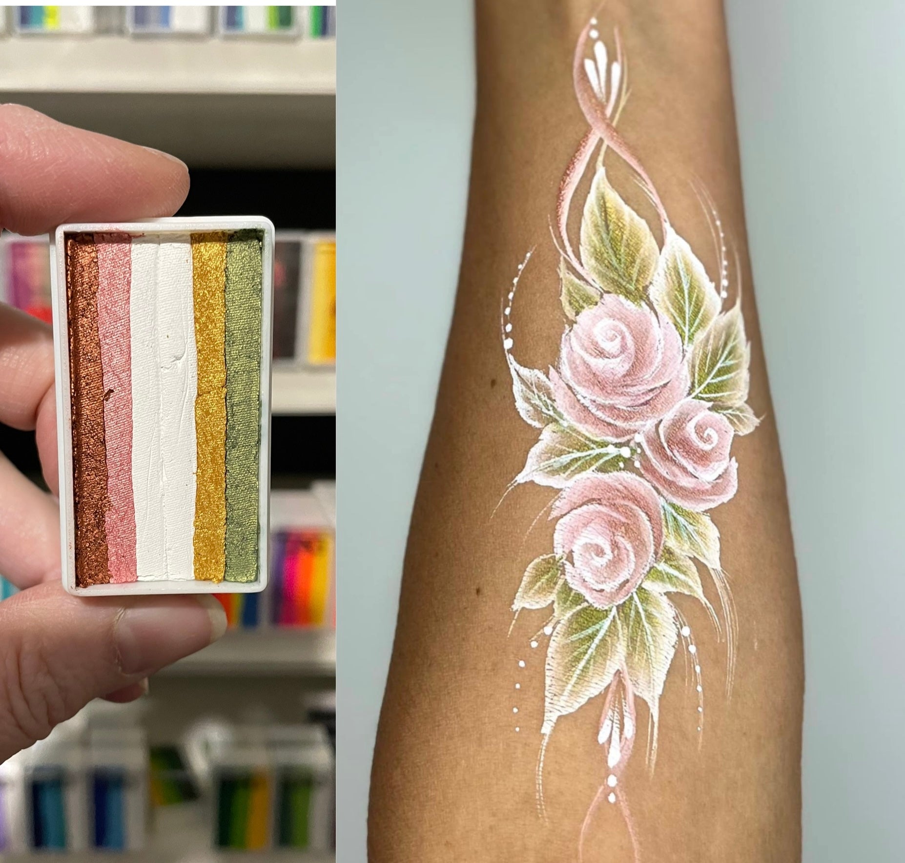 Flower Face Painting Arm