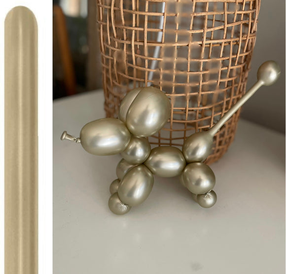 DTX (Sempertex) 260 Modelling Balloons NEW! SILK Gold Dust pack of 50