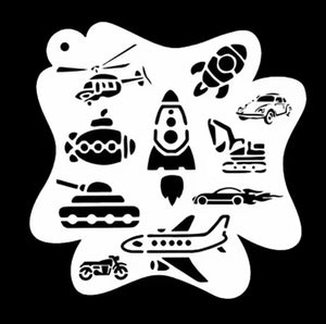 AB face painting stencil- vehicles