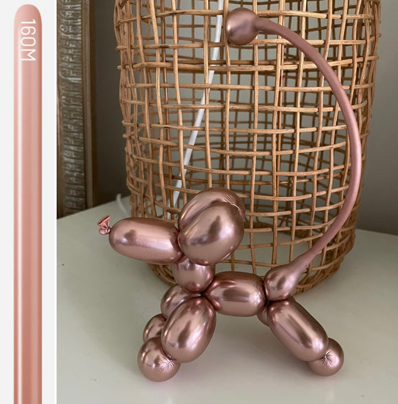 Kalisan 160 twisting balloons Mirror (Chrome) Rose Gold- Pack of 50
