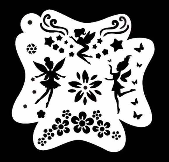 AB face painting stencil- Flowers Fairy elements