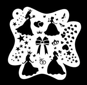 AB face painting stencil- Pretty Princesses