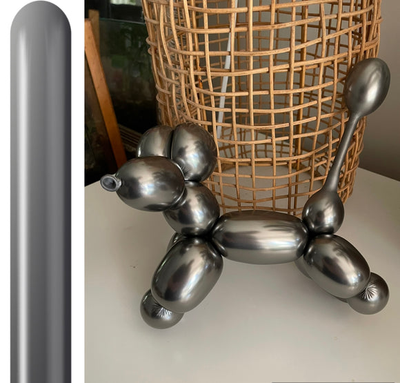 Kalisan 260 Modelling Balloons Mirror Space Grey (Chrome) pack of 50