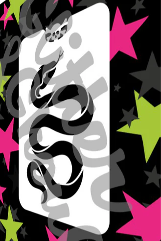 Glitter and Ghouls Face Painting Stencil- Slithering snake petite