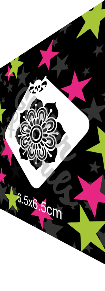 Glitter and Ghouls Face Painting Stencil- 847- Mandala Lotus