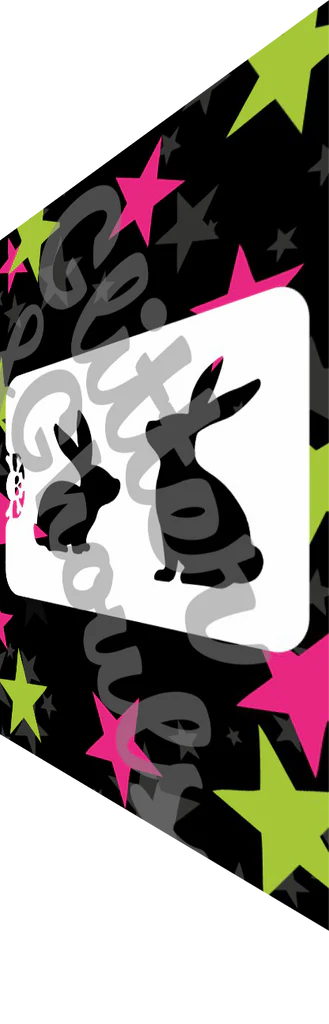 Glitter and Ghouls Face Painting Stencil- 851- Bunny Silhouettes