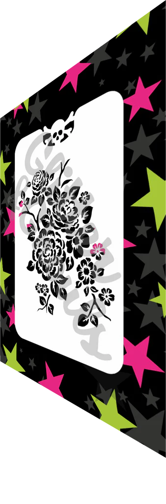 Glitter and Ghouls Face Painting Stencil- 852- Roses