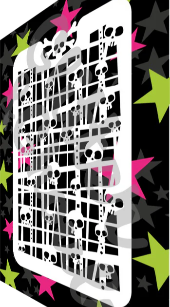 Glitter and Ghouls Face Painting Stencil- 854- Skull Mesh