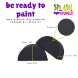 Splash Face Painting Sponges by Jest Paint | HIGH DENSITY | Half Moon 6pk