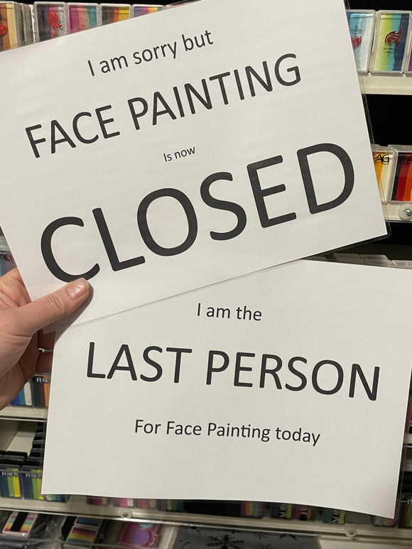 Last Person Out Lab Sign Examples Set of 2 printed laminated signs- closed and last person – The Face ...