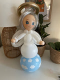 Sempertex 30cm white clouds on blue Round Balloons pack of 12 Biodegradable. Perfect for wands!