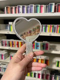 Diamanté sparkle hand Mirror- white