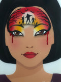 Glitter and Ghouls Face Painting Stencil-  zombies, grass and moon