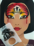 Glitter and Ghouls Face Painting Stencil-  zombies, grass and moon