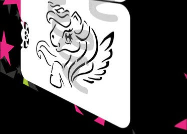Glitter and Ghouls Face Painting Stencil-  My sweet lil pony- Outline only- 1 stencil