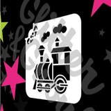 Glitter and Ghouls Face Painting Stencil-  Steam Train