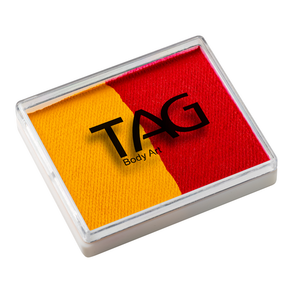 Tag Body Art Split Cake 50g- Regular Red and Regular Golden Orange