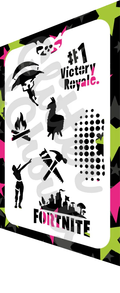 Glitter and Ghouls Face Painting Stencil- 716 - fortnite downscaled