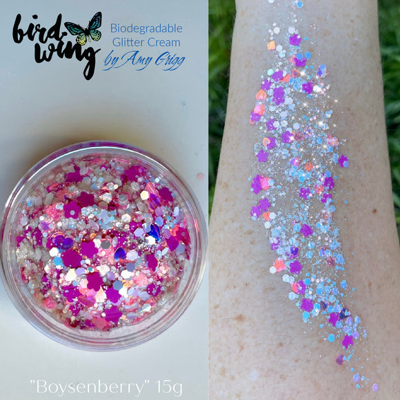 Amy’s collection- Birdwing non smear ECO bio glitter cream “Boysenberry” 15g