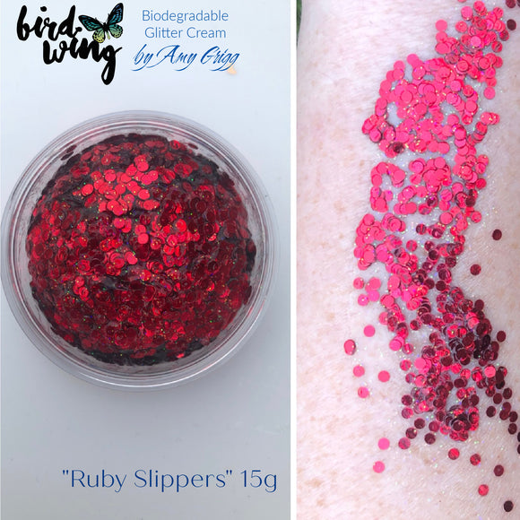 Amy’s collection- Birdwing non smear ECO bio glitter cream “Ruby Slippers” 15g