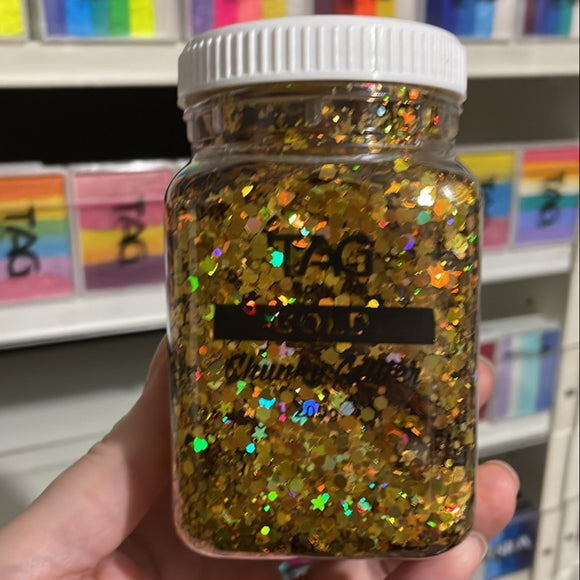 BULK TAG Loose chunky glitter  Gold 200g