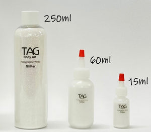 TAG holographic white face painting glitter