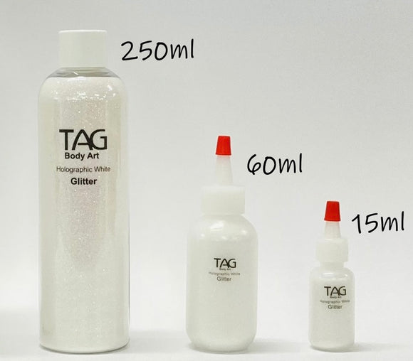 TAG holographic white face painting glitter
