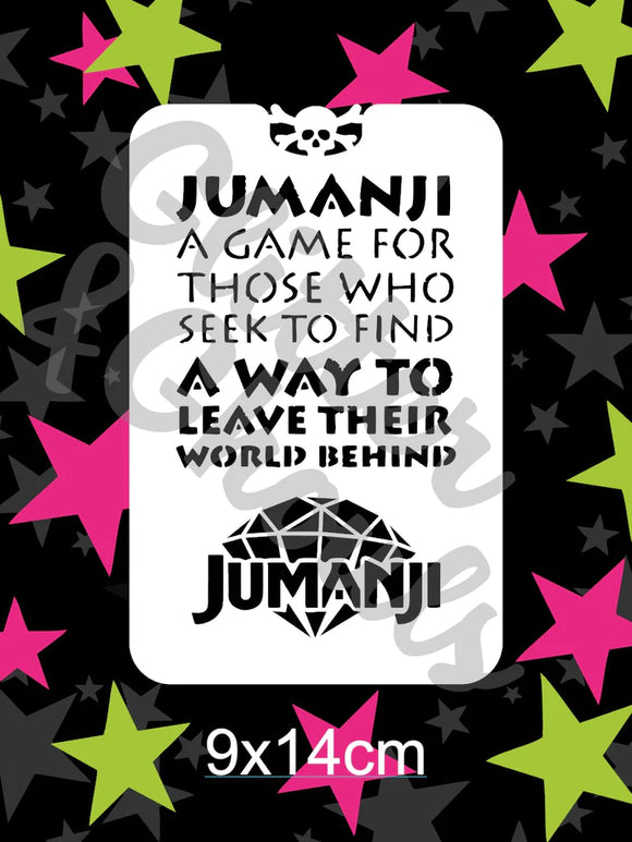 Glitter and Ghouls Face Painting Stencil-  Jumanji