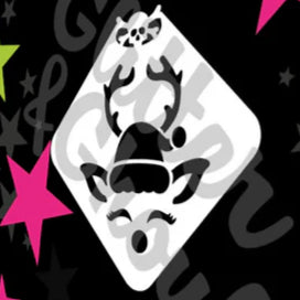 Glitter and Ghouls Face Painting Stencil- 277- Reindeer Face